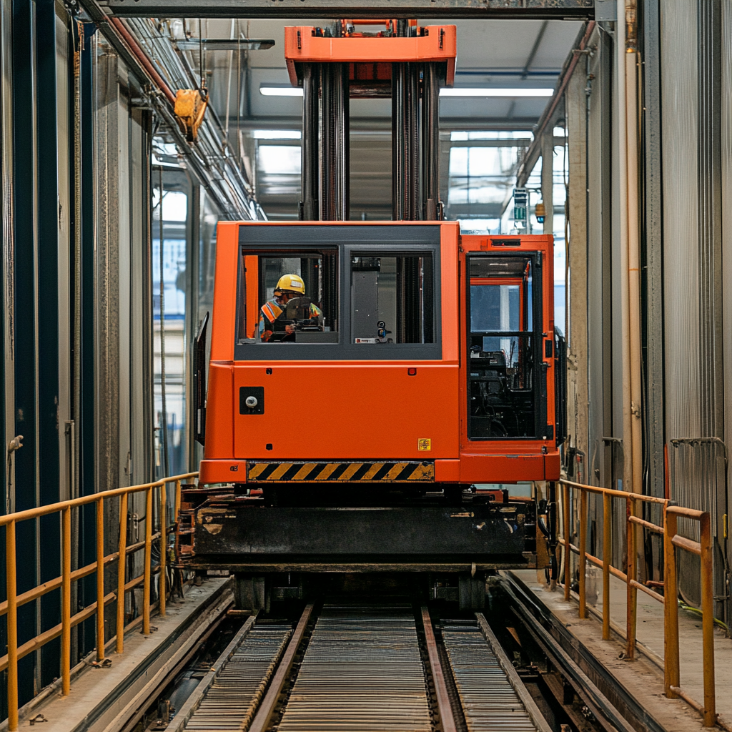 Operate rail-mounted lift truck - F15