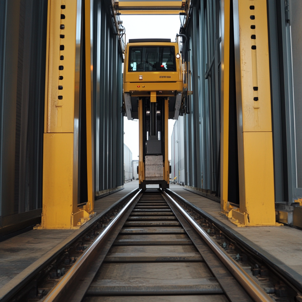 Operate rail-mounted lift truck - F16